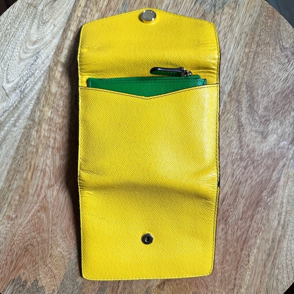 Michael Kors Yellow Navy Green TriFold Envelope Wallet - Picture 9 of 10